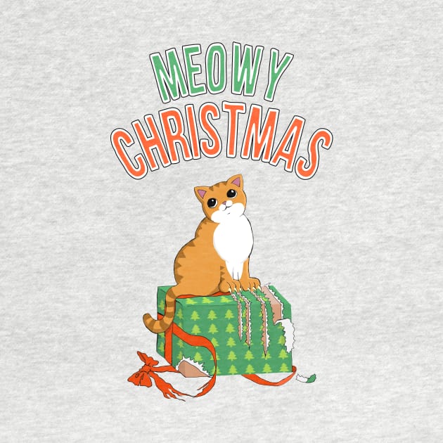 Meowy Christmas Orange Tabby Cat by xenotransplant